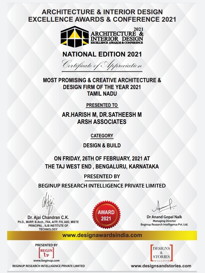 ARCHITECTURE AND INTERIOR EXCELLENCE AWARDS 2021
